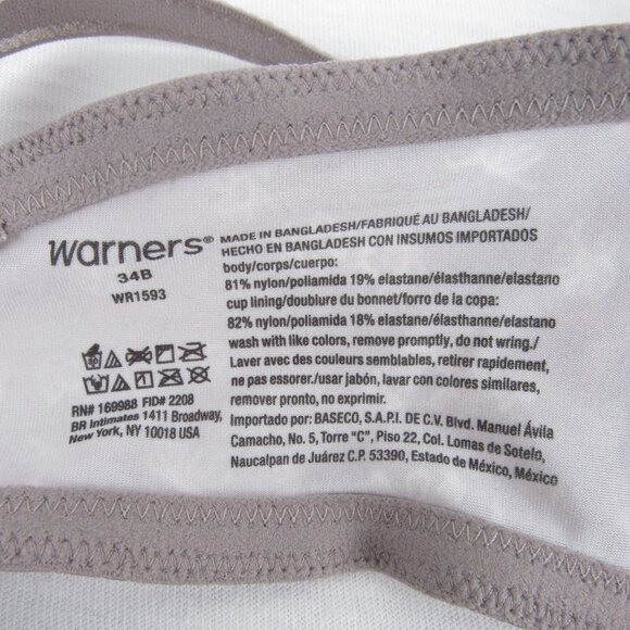 Warners Underwire T-Shirt Bra Women's Size 34B This Is Not a Bra Full Coverage - Picture 12 of 14